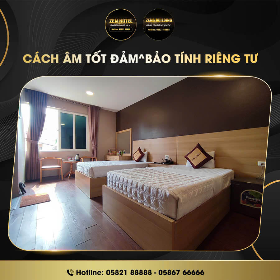 Không gian yên tĩnh, đảm bảo riêng tư tại Zen Hotel