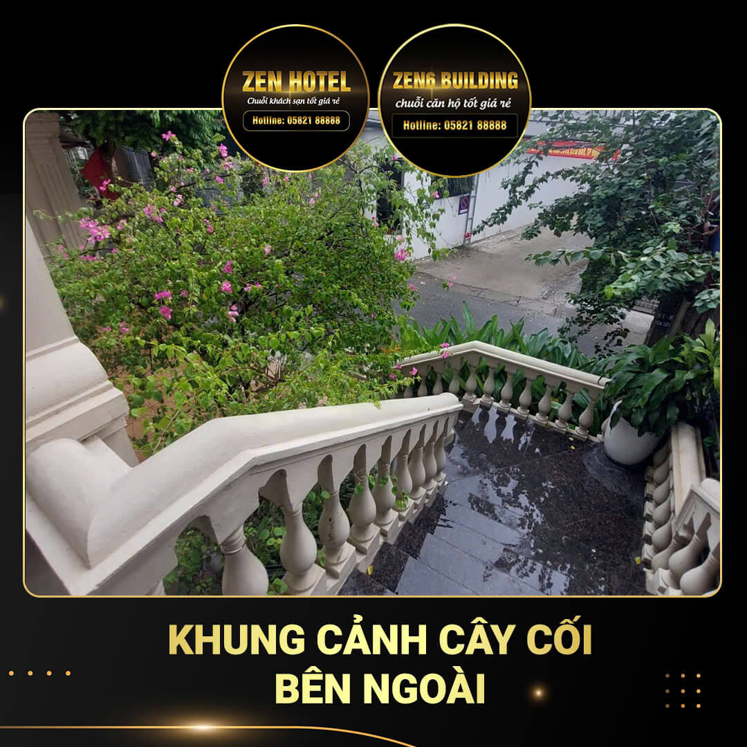 Khung cảnh cây xanh tại zen hotel